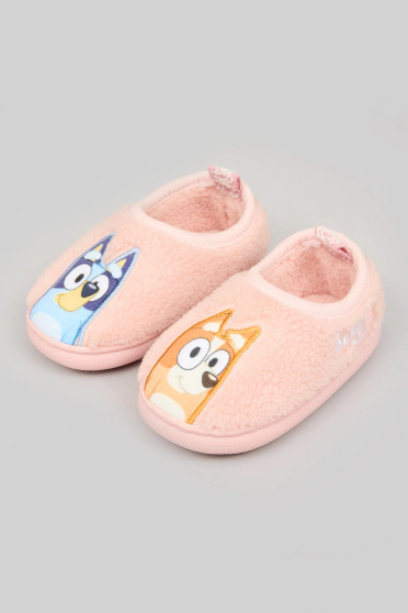 Bluey Pink Borg Slippers