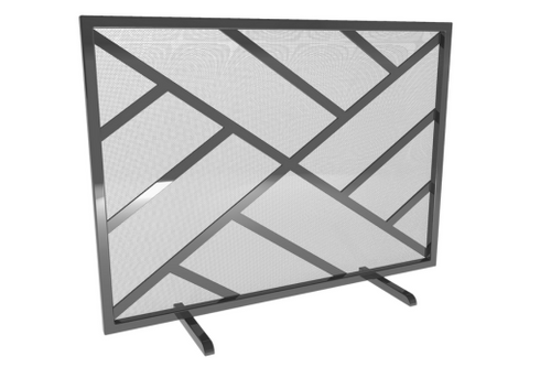 Macy Fireplace screen steel gray
