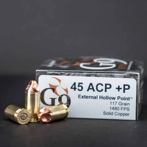 45 ACP +P 117gr External Hollow Point FACTORY SECONDS