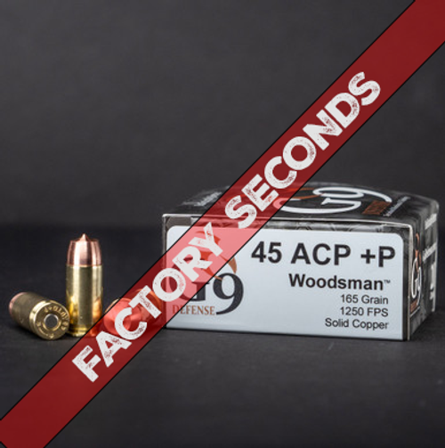 45 ACP +P 165gr Woodsman Factory Seconds 2