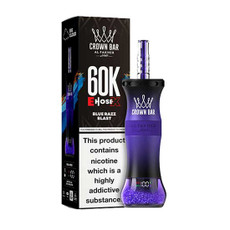 Blue Razz Blast Flavored Al Fakher Crown Bar E-Hose X Disposable - 60K Puffs | E-Vape Kings