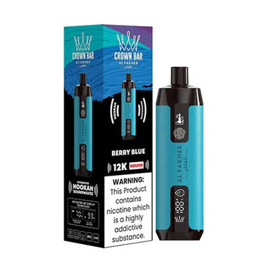 Berry Blue Flavored Al Fakher Crown Bar Sound Disposable Vape - 12K Puffs | E-Vape Kings