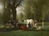 Art Prints of Landscape with Cattle and Sheep by Constant Troyon