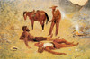 Art Prints of He Lay Where He Had Been Jerked Still As A Log by Frederic Remington