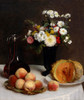 Art Prints of Still Life with Carafe, Flowers and Fruit by Henri Fantin-Latour