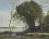 Art Prints of Dog by the Pond by Camille Corot
