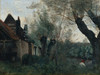 Art Prints of Willows and Farmhouse at Sainte Catherine lC(s Arras by Camille Corot