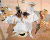 Art Prints of Under the Awning on the Beach at Zarauz by Joaquin Sorolla y Bastida