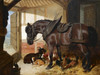 Art Prints of A Bay Carthorse with Goats and Chickens by John Frederick Herring