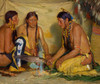 Art Prints of Making Sweet Grass Medicine by Joseph Henry Sharp