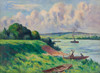 Art Prints of Rolleboise, Tug Boats on the River by Maximilien Luce