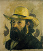 Art Prints of Self Portrait in a Straw Hat by Paul Cezanne