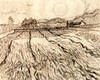 Art Prints of Enclosed Field with Rising Sun by Vincent Van Gogh