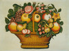 Art Prints of Basket of Fruit and Flowers by 19th Century American Artist
