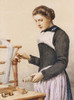Art Prints of Young Woman at Loom, 1910 by Albert Anker