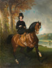 Art Prints of Baroness X or Amazon in Top Hat by a Pond by Alfred de Dreux