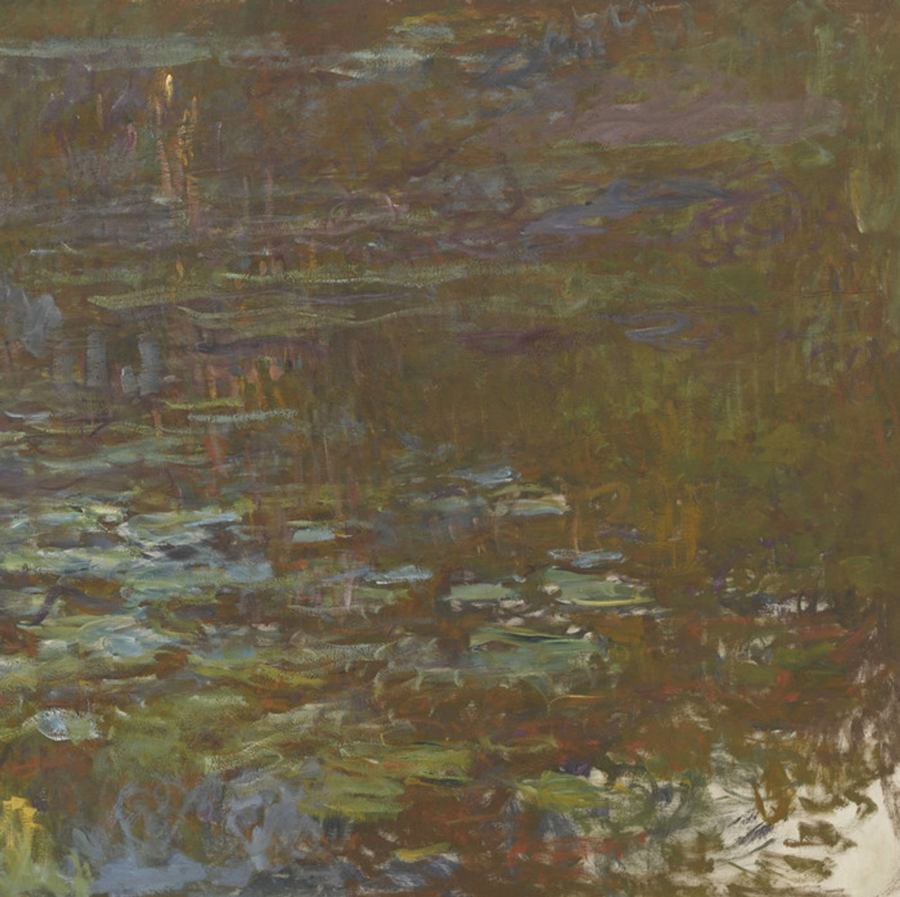 Art Prints of Water Lilies, Setting Sun, Tryptic III by Claude