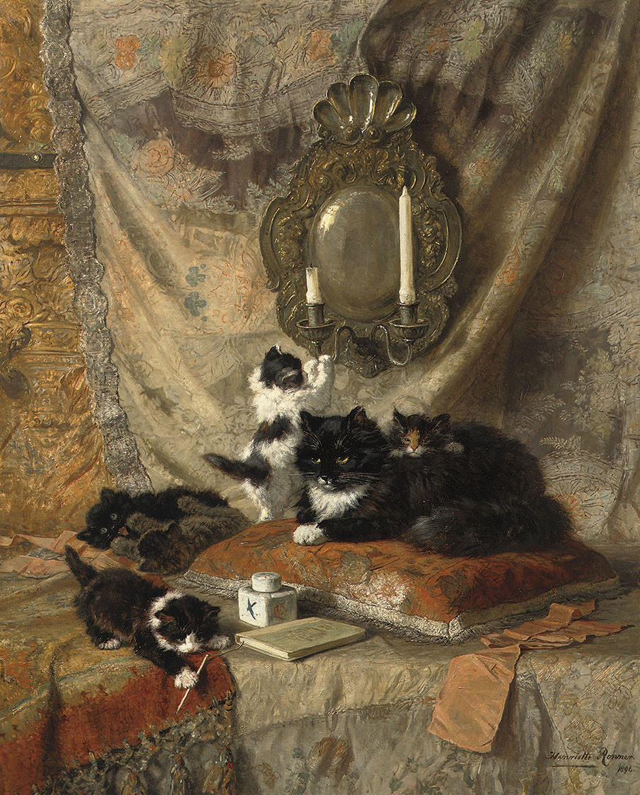 Art Prints of Work, Rest & Play by Henriette Ronner Knip