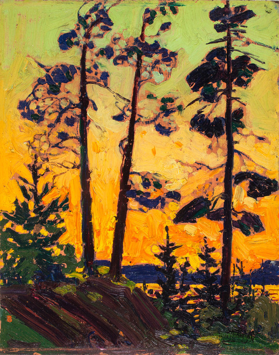 絵画　Pines' Evening Tom_Thomson_-