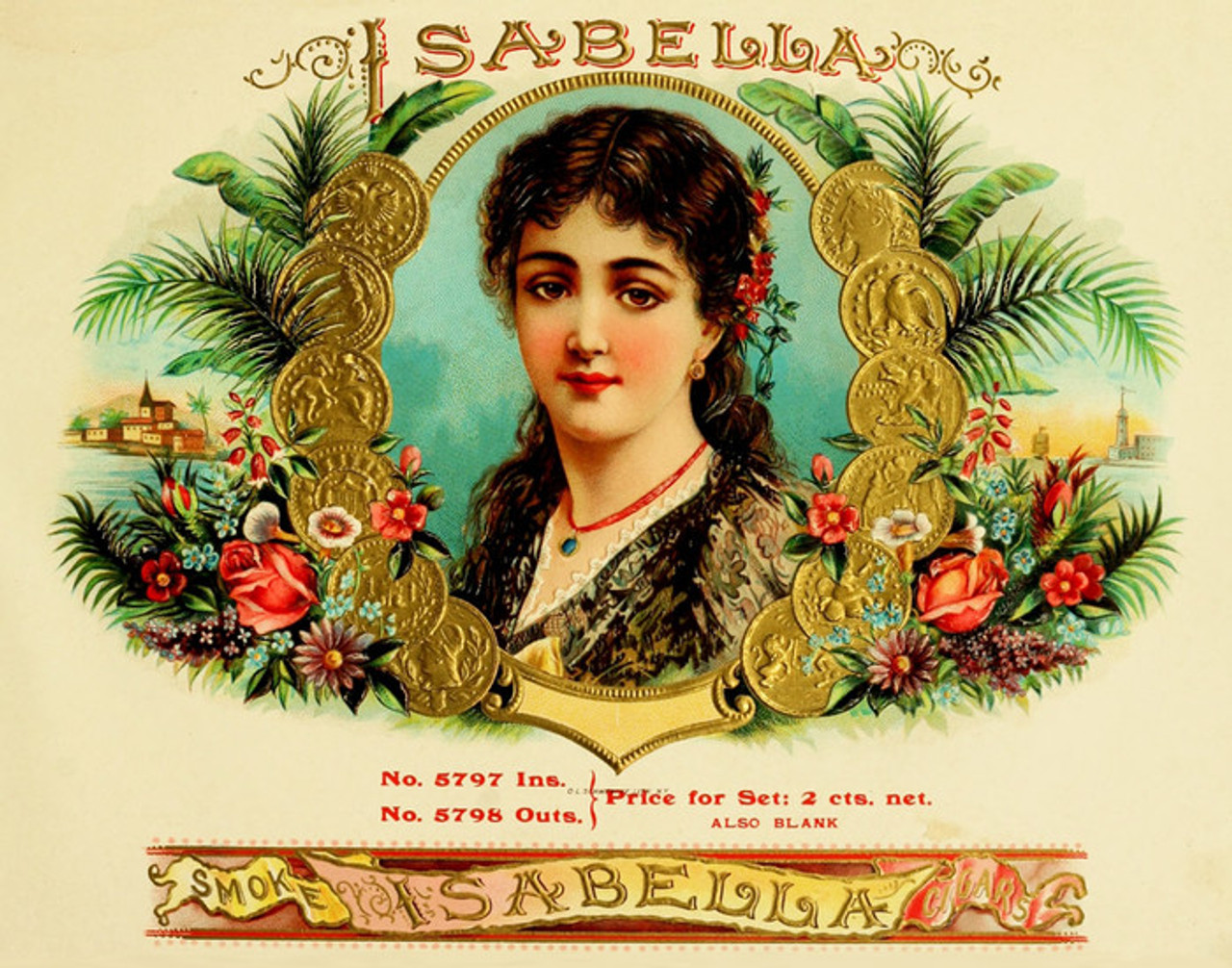 Art Prints of Isabella Cigars, Vintage Cigar Label