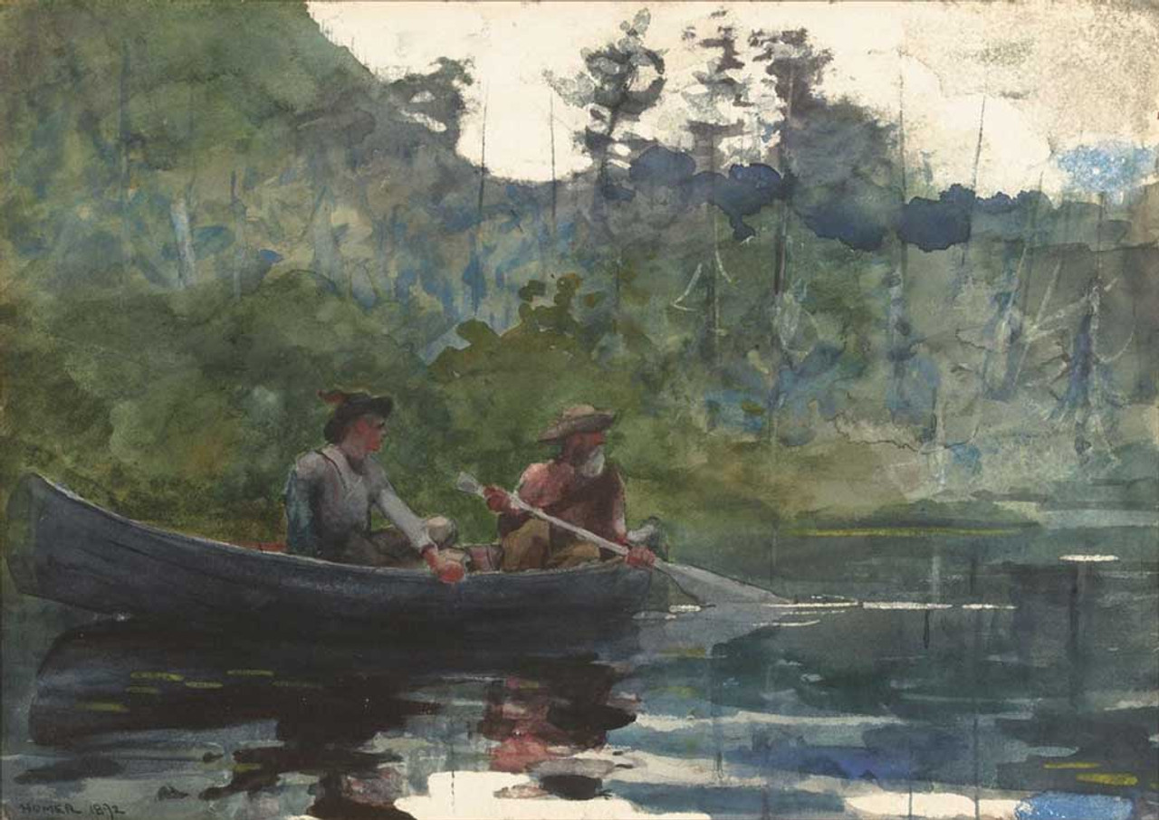 Art Prints of Canoeing in the Adirondacks by Winslow Homer