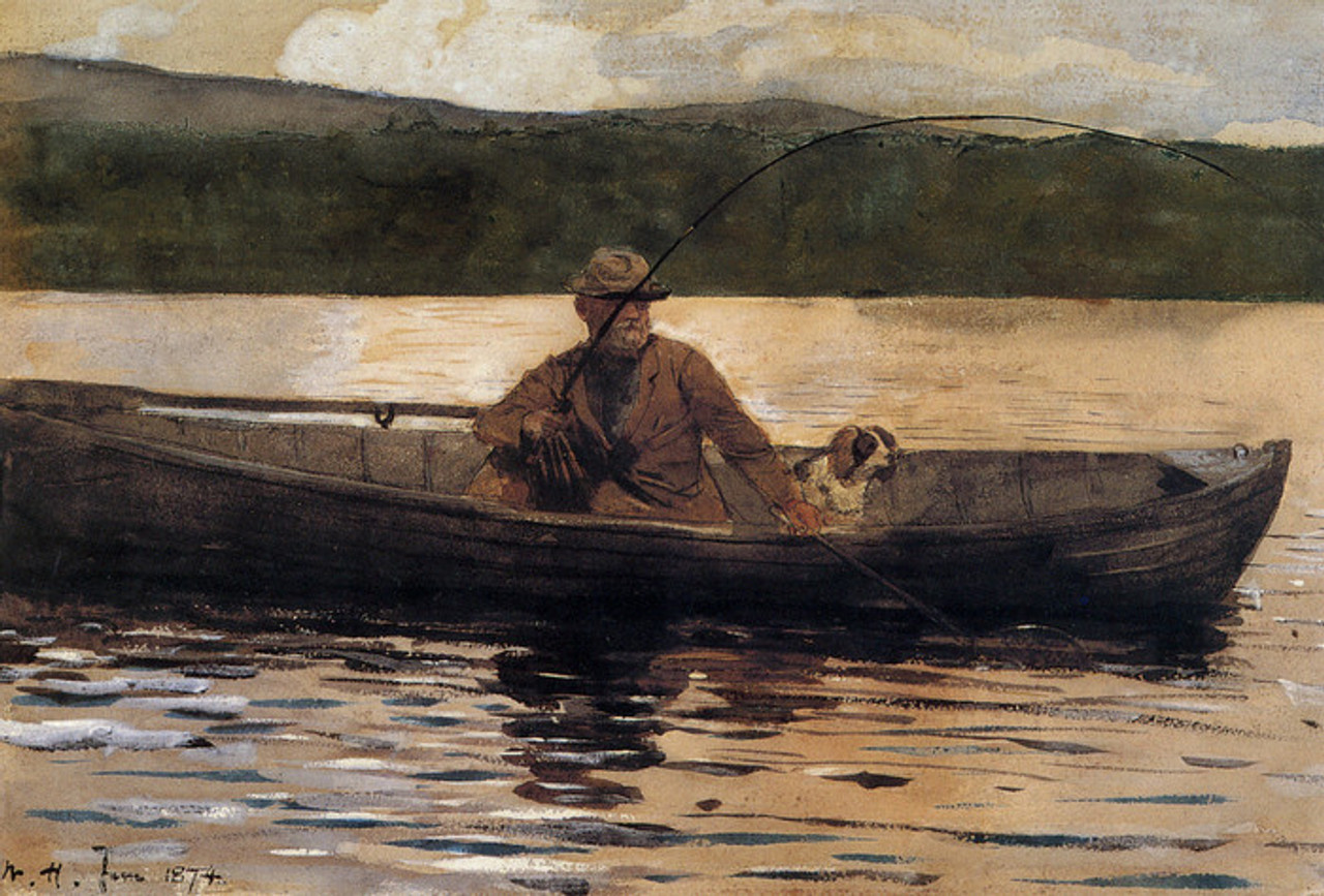The Painter Eliphalet Terry Fishing from a Boat by Winslow Homer | Fine Art  Print
