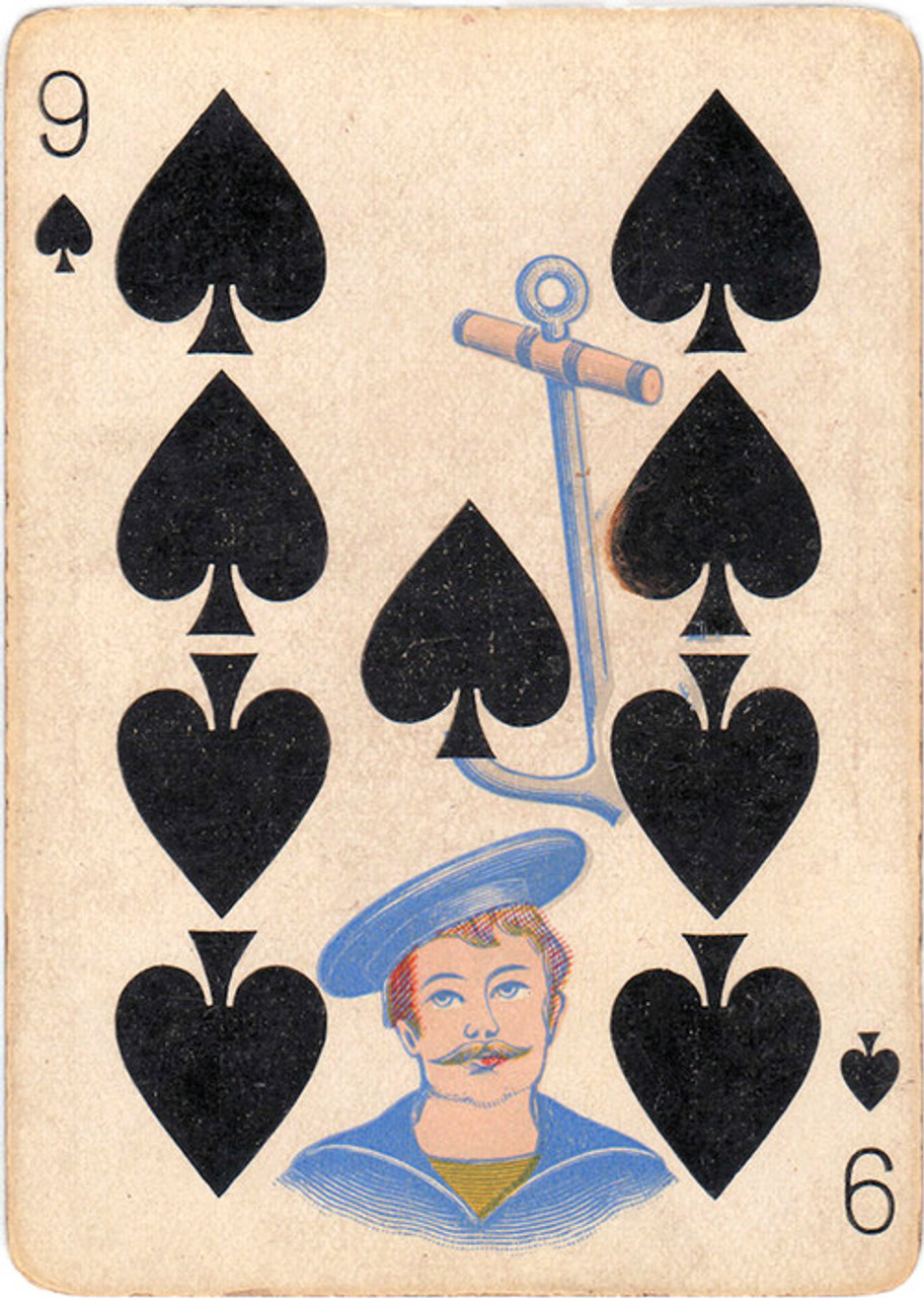 Art Prints of Playing Card, 9 of Spades