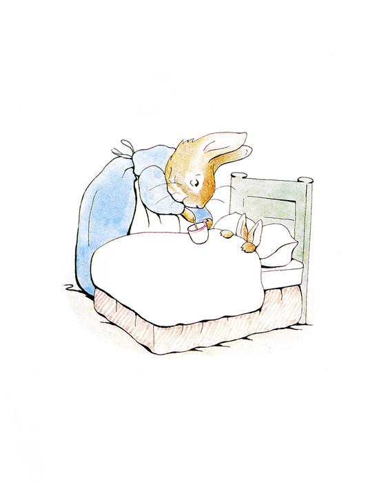 Art Prints of Mrs. Rabbit with Three Bunnies in Red & Peter by Beatrix ...