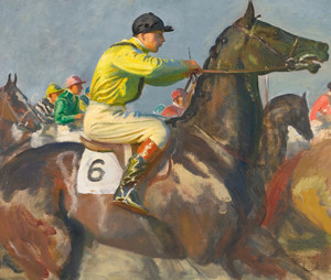 Art Prints of The Yellow Jockey by Alfred James Munnings