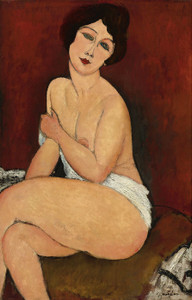 Art Prints of Nude Seated on a Couch by Amedeo Modigliani