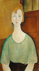 Art Prints of Girl in a Green Blouse by Amedeo Modigliani