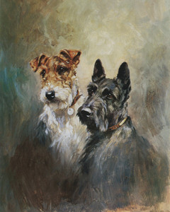 Art Prints of A Scottish Terrier and a Wire Hair Fox Terrier by Arthur Wardle