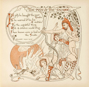 Art Prints of The Man and the Snake, Aesop's Fables