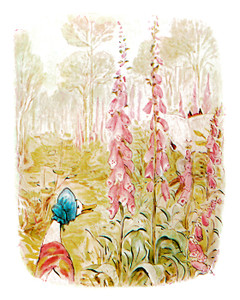 Art Prints of Jemima Sees Fox in the Woods by Beatrix Potter