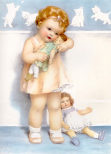 Art Prints of Josie was Given a Brand New Doll by Bessie Pease Gutmann