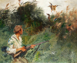 Art Prints of Hunter and Mallards by Bruno Liljefors