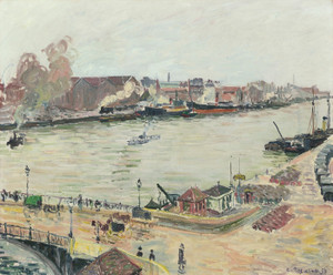 Art Prints of The Seine Bridge at Boieldieu by Camille Pissarro