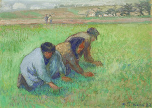 Art Prints of Julie Pissarro with Son by Camille Pissarro