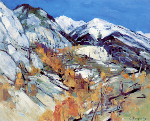 Art Prints of Rugged Mountains in the Winter by Carl Rungius