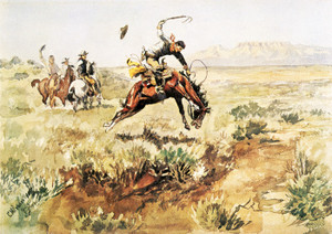 Art Prints of Bronco Busting by Charles Marion Russell