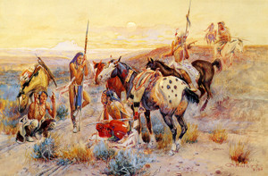 Art Prints of First Wagon Tracks by Charles Marion Russell