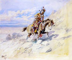 Art Prints of Indian on Horseback by Charles Marion Russell