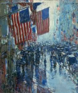 Art Prints of Rainy Day, Fifth Avenue by Childe Hassam