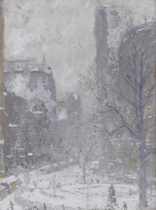 Art Prints of Bowling Green in a Blizzard, New York by Colin Campbell Cooper