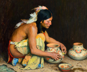 Art Prints of The Pottery Maker II by Eanger Irving Couse