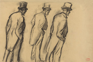 Art Prints of Three Studies of Ludovic Halevy Standing by Edgar Degas