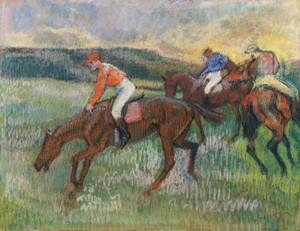 Art Prints of Three Jockeys by Edgar Degas