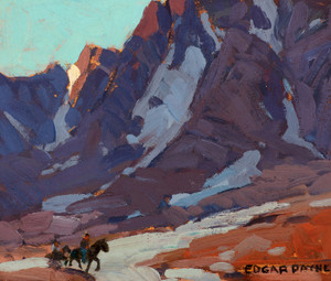 Art Prints of Clouded Slopes with Riders, High Sierra by Edgar Payne