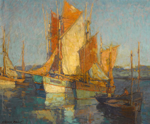 Art Prints of Sailboats in Harbor by Edgar Payne