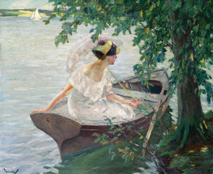 Art Prints of An Outing by Boat by Edward Cucuel